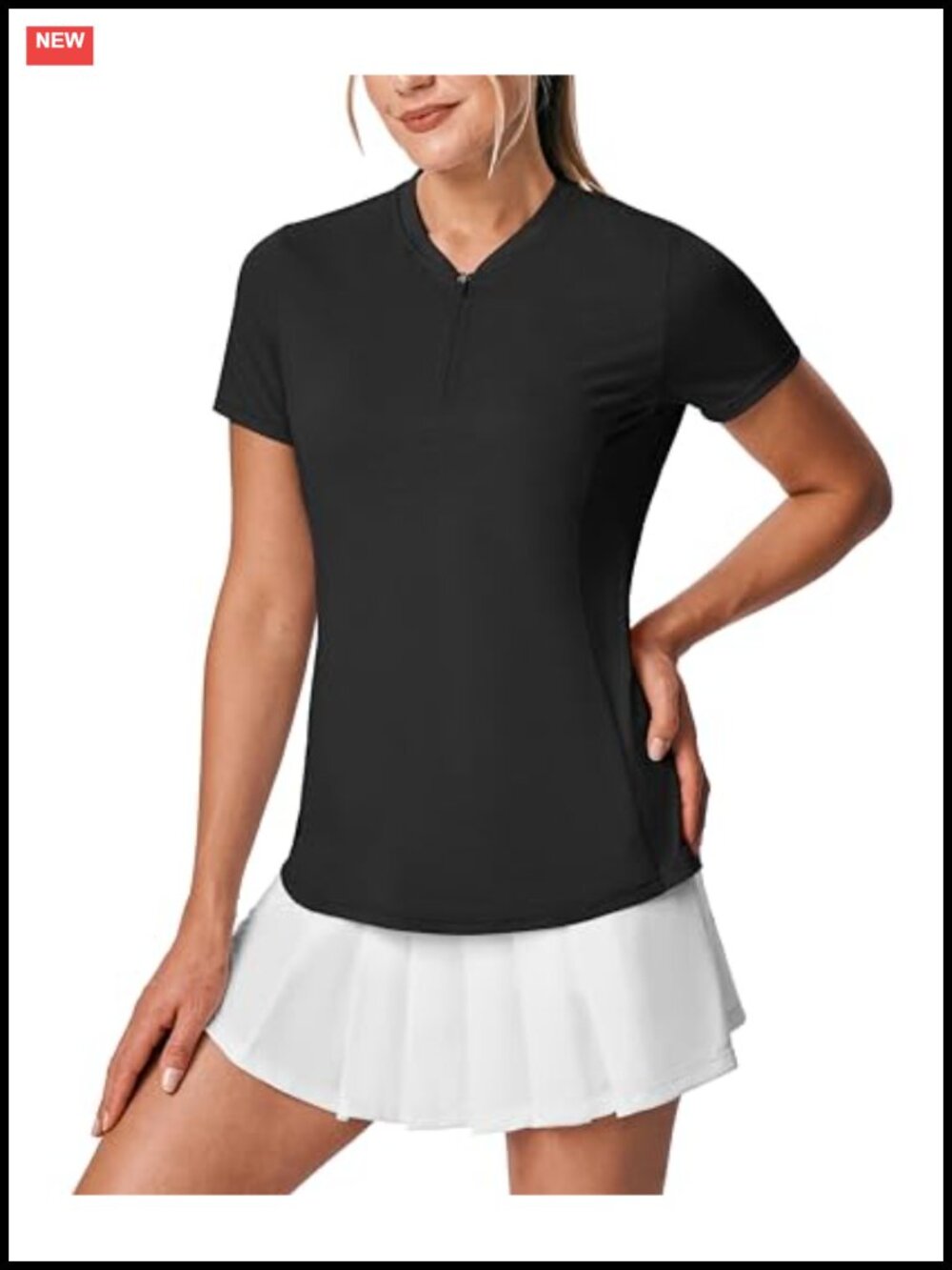 Women's Short Sleeve Golf Tennis Polo Shirt 1/4 Zip UPF 50+ Quick Dry 4-Way